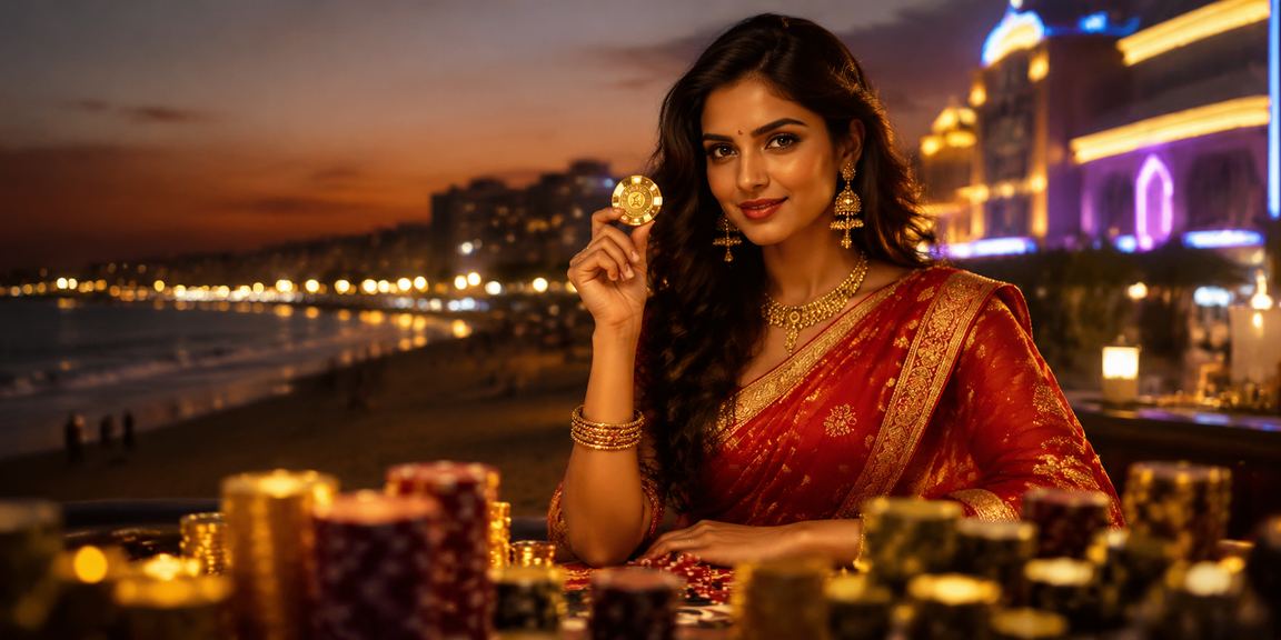 Traditional card game scene at Chennai Marina Beach