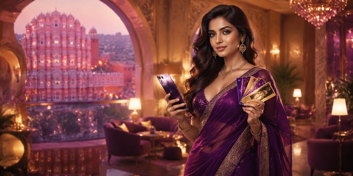 Bright Indian model enjoying Aviator game interface on mobile